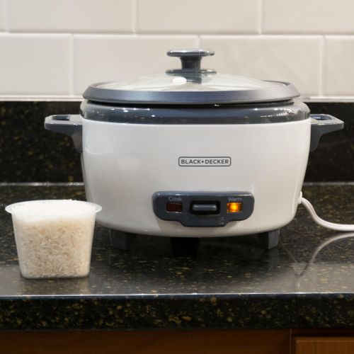  BLACK+DECKER Rice Cooker, 6-cup, White