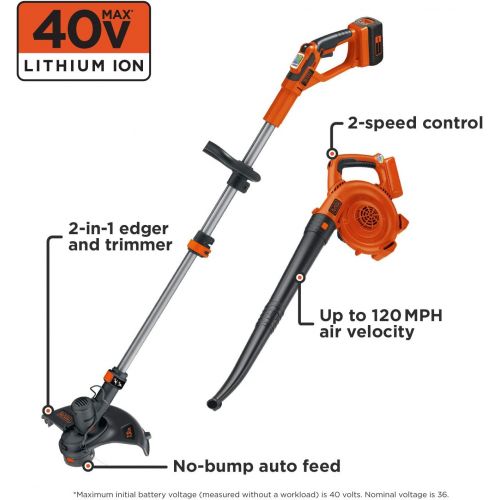  BLACK+DECKER 40V MAX* String Trimmer / Edger and Sweeper Combo (LCC140)