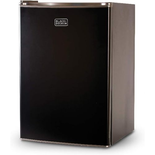  BLACK+DECKER BCRK25B Compact Refrigerator Energy Star Single Door Mini Fridge with Freezer, 2.5 Cubic Feet, Black