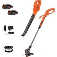 BLACK+DECKER 20V MAX* POWERCONNECT 10 in. 2in1 Cordless String Trimmer/Edger + Sweeper Combo Kit (LCC222)