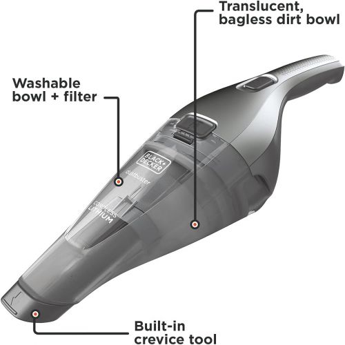  BLACK+DECKER Dustbuster Handheld Vacuum, Cordless, Dark Grey (HNVC220BCZ01)