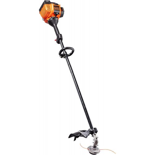  BLACK+DECKER BDXGTAM214102 25cc 2-Cycle 14-Inch Straight Shaft Gas Powered String Trimmer ? Light-weight Weed Wacker for Lawn Care, Black and Orange