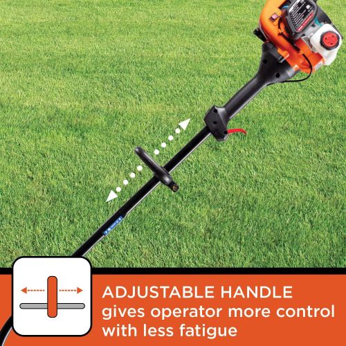  BLACK+DECKER BDXGTAM214102 25cc 2-Cycle 14-Inch Straight Shaft Gas Powered String Trimmer ? Light-weight Weed Wacker for Lawn Care, Black and Orange