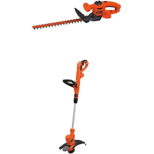  BLACK+DECKER BEHT150 Hedge Trimmer & String Trimmer with Auto Feed, Electric, 6.5-Amp, 14-Inch (BESTA510)