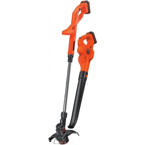  BLACK+DECKER 20V MAX Cordless Hedge Trimmer, 22-Inch (LHT2220),Orange & LCC222 20V MAX Lithium String Trimmer/Edger, Sweeper Plus, 10