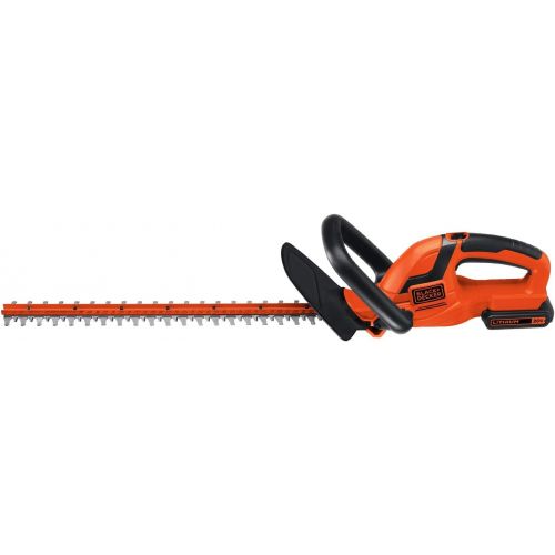  BLACK+DECKER 20V MAX Cordless Hedge Trimmer, 22-Inch (LHT2220),Orange & LCC222 20V MAX Lithium String Trimmer/Edger, Sweeper Plus, 10