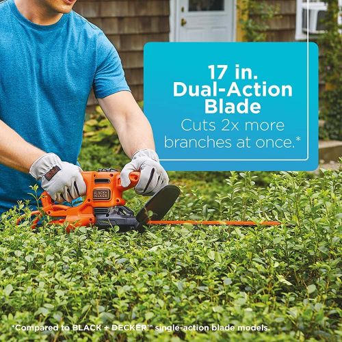  BLACK+DECKER Electric Hedge Trimmer, 17-Inch (BEHT150)