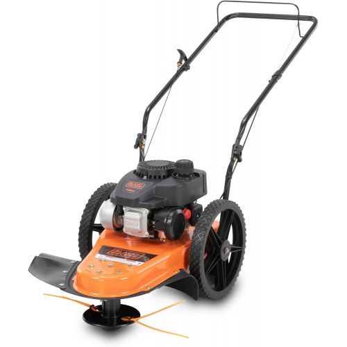  BLACK+DECKER 25A-26S5736 4-Cycle Gas Powered 22-Inch Walk-Behind High-Wheeled String Trimmer with 140cc OHV Engine, Black and Orange