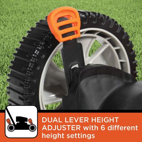  BLACK+DECKER 21-Inch 3-in-1 Gas Powered Push Lawn Mower with 140cc OHV Engine, Black and Orange