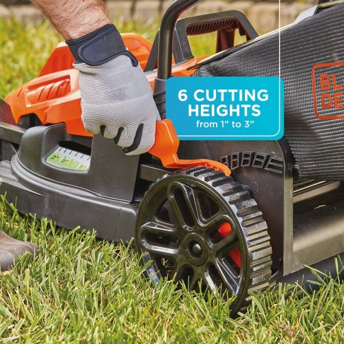  BLACK+DECKER Electric Lawn Mower, 12-Amp, 17-Inch (BEMW482BH)