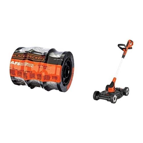  BLACK+DECKER 3-in-1 Lawn Mower, String Trimmer and Edger, 12-Inch with Trimmer Line, 30-Foot, 0.065-Inch, 3-Pack (MTC220 & AF-100-32P)