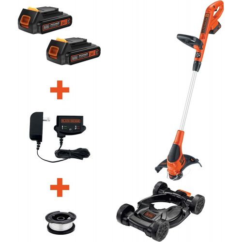  BLACK+DECKER 3-in-1 Lawn Mower, String Trimmer and Edger, 12-Inch with Trimmer Line, 30-Foot, 0.065-Inch, 3-Pack (MTC220 & AF-100-32P)