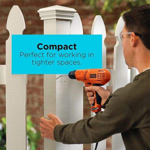  BLACK+DECKER Corded Drill, 5.5-Amp, 3/8-Inch (DR260C)