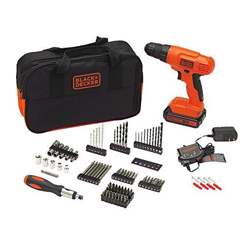  BLACK+DECKER 20V MAX Drill & Drill Bit Set, 100 Piece (BDC120VA100) , Orange