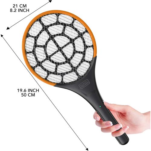  Black + Decker 2 Pack Electric Fly Swatter Large Handheld Indoor & Outdoor Mosquito & Bug Zapper Battery-Powered Mesh Grid & Heavy-Duty