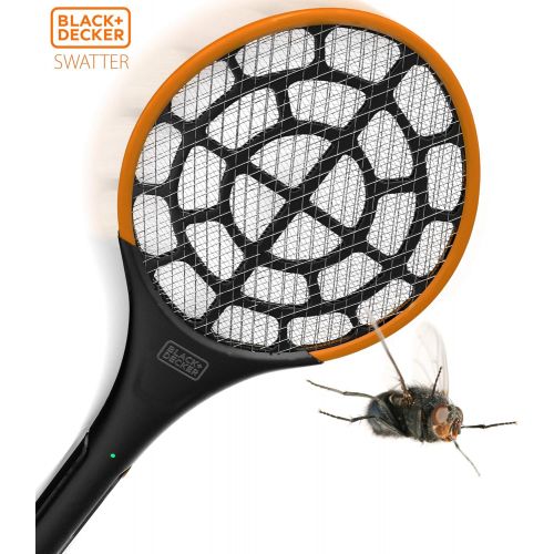  Black + Decker 2 Pack Electric Fly Swatter Large Handheld Indoor & Outdoor Mosquito & Bug Zapper Battery-Powered Mesh Grid & Heavy-Duty