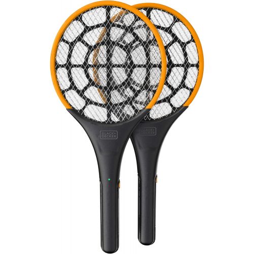  Black + Decker 2 Pack Electric Fly Swatter Large Handheld Indoor & Outdoor Mosquito & Bug Zapper Battery-Powered Mesh Grid & Heavy-Duty