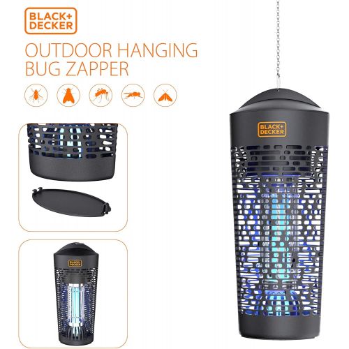  BLACK+DECKER Bug Zapper- Mosquito Repellent & Fly Traps for Indoors- Mosquito Zapper & Killer- Gnat Trap Bug Catcher for Insects Outdoor Half Acre Coverage for Home Backyard, Patio