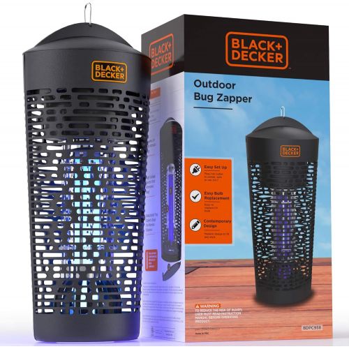  BLACK+DECKER Bug Zapper- Mosquito Repellent & Fly Traps for Indoors- Mosquito Zapper & Killer- Gnat Trap Bug Catcher for Insects Outdoor Half Acre Coverage for Home Backyard, Patio