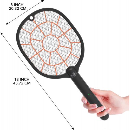  Black + Decker Electric Fly Swatter & Fly Zapper- Bug Zapper Racket Indoor & Outdoor- Handheld, Heavy- Duty Mosquito Swatter, Battery- Powered, Non- Toxic Safe for Humans & Pets Fl