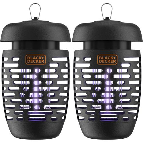  BLACK + DECKER Bug Zapper Electric Lantern with Insect Tray, Cleaning Brush, Light Bulb & Waterproof Design for Indoor & Outdoor Flies, Gnats & Mosquitoes Up to 625 Square Feet- 2