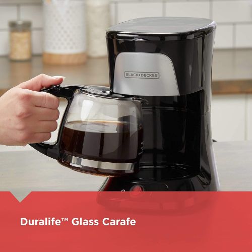  BLACK+DECKER 5-Cup Coffeemaker with Duralife Glass Carafe, Black, CM0555B: Kitchen & Dining