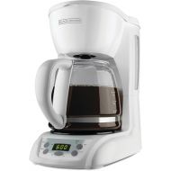 BLACK+DECKER 12-Cup Programmable Coffeemaker with Glass Carafe, White, DLX1050W