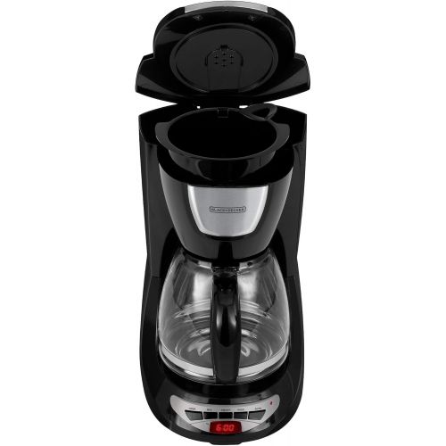  Black & Decker DCM100B 12-Cup Programmable Coffeemaker with Glass Carafe, Black