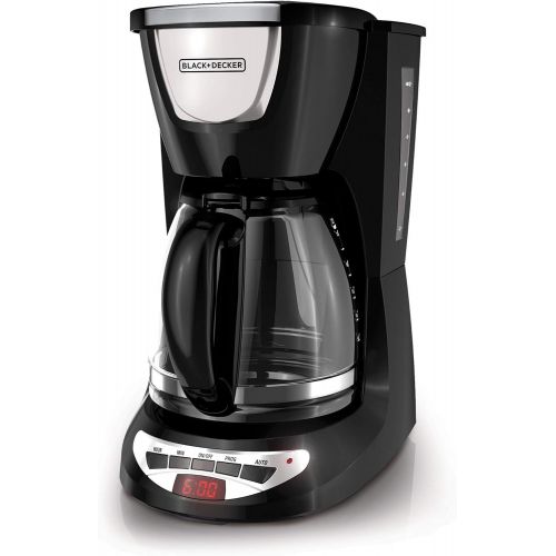  Black & Decker DCM100B 12-Cup Programmable Coffeemaker with Glass Carafe, Black