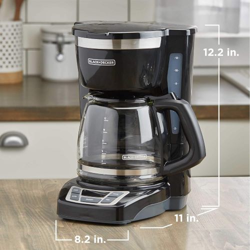  BLACK+DECKER 12-Cup Programmable Coffeemaker, Black, CM1160B