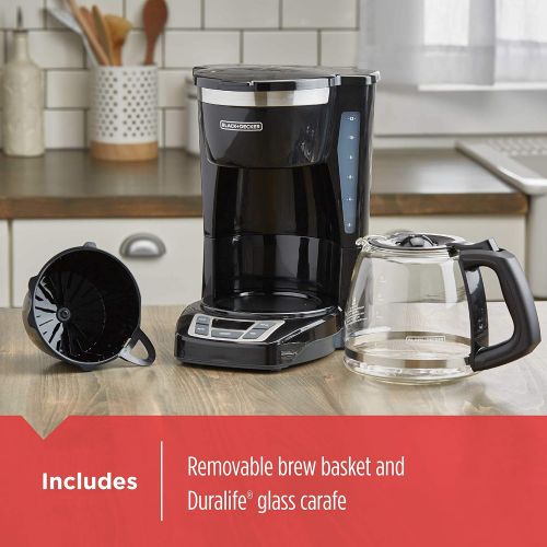  BLACK+DECKER 12-Cup Programmable Coffeemaker, Black, CM1160B