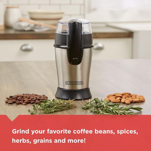  Black+Decker Bean Coffee Grinder, Other-Size, White,Stainless