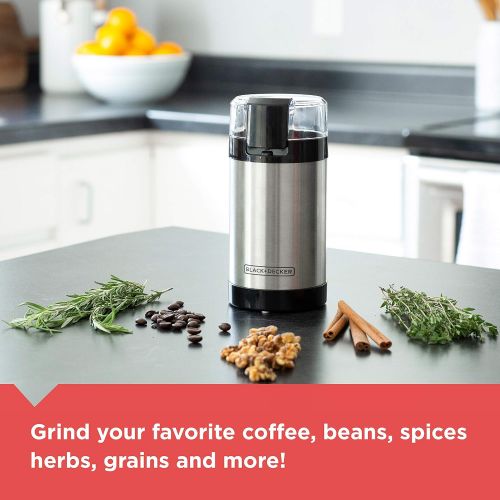  BLACK+DECKER , 2/3 Cup Coffee Bean Capacity, Stainless Steel