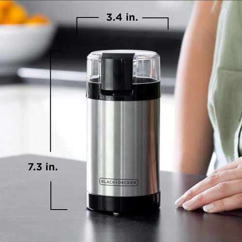  BLACK+DECKER , 2/3 Cup Coffee Bean Capacity, Stainless Steel