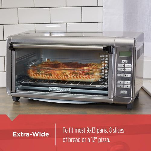  Black+Decker TO3290XSBD Toaster Oven, 8-Slice, Stainless Steel: Kitchen & Dining
