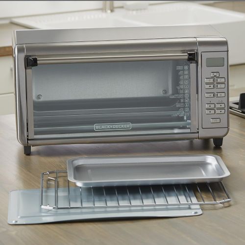  Black+Decker TO3290XSBD Toaster Oven, 8-Slice, Stainless Steel: Kitchen & Dining