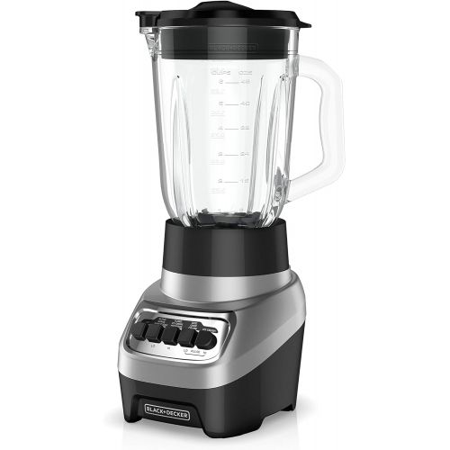  [아마존베스트]BLACK+DECKER PowerCrush Multi-Function Blender with 6-Cup Glass Jar, 4 Speed Settings, Silver