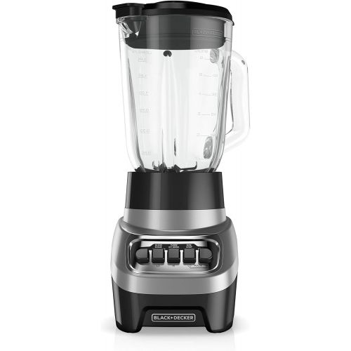  [아마존베스트]BLACK+DECKER PowerCrush Multi-Function Blender with 6-Cup Glass Jar, 4 Speed Settings, Silver