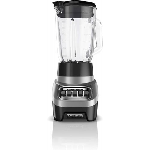  [아마존베스트]BLACK+DECKER PowerCrush Multi-Function Blender with 6-Cup Glass Jar, 4 Speed Settings, Silver