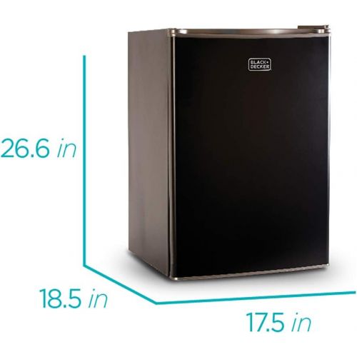  [아마존베스트]BLACK+DECKER BCRK25B Compact Refrigerator Energy Star Single Door Mini Fridge with Freezer, 2.5 Cubic Feet, Black