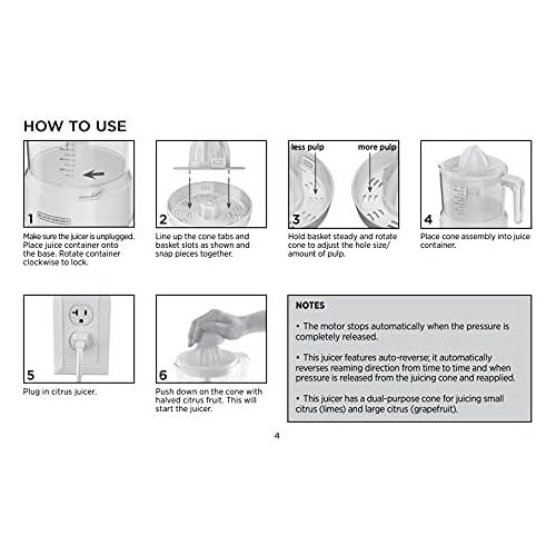  [아마존베스트]BLACK+DECKER 32oz Citrus Juicer, White, CJ650W,Small