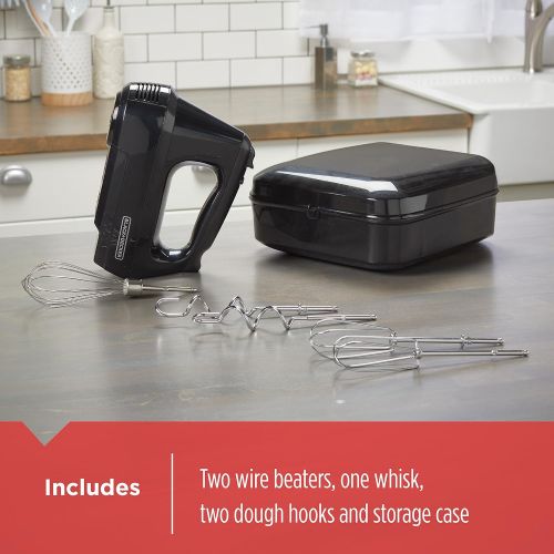  [아마존베스트]BLACK+DECKER 6-Speed Hand Mixer with 5 Attachments & Storage Case, MX3200B