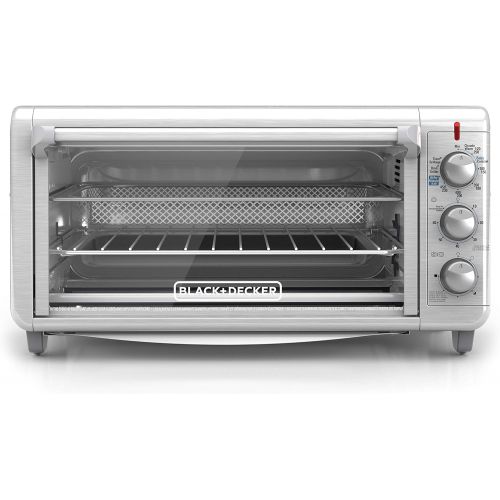  [아마존베스트]Black+Decker TO3265XSSD Extra Wide Crisp ‘N Bake Air Fry Toaster Oven, Silver, Fits 9 x 13 Pan