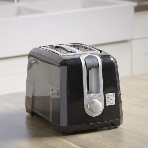  [아마존베스트]BLACK+DECKER 2-Slice Extra-Wide Slot Toaster, Square, Black, T2569B