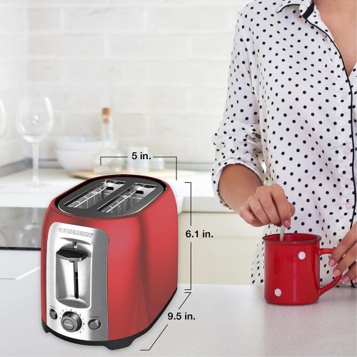  [아마존베스트]BLACK+DECKER 2-Slice Toaster, Red, TR1278RM