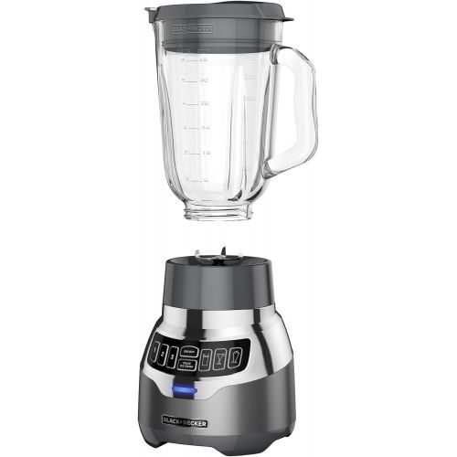  BLACK+DECKER PowerCrush Digital Blender with Quiet Technology, Stainless Steel, BL1300DG-T