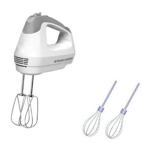  Black & Decker MX3000W 250-Watt Hand Mixer, White/Grey