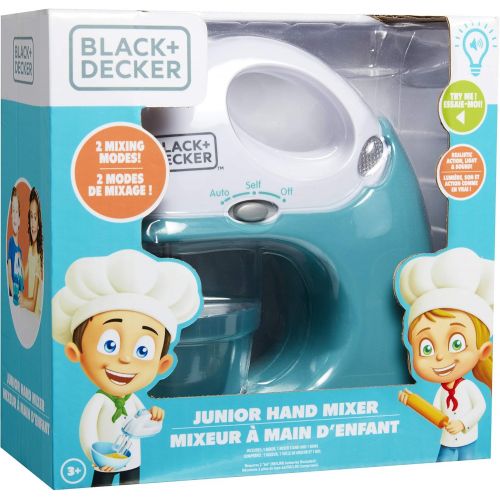  BLACK+DECKER Junior Hand Mixer Role Play Pretend Kitchen Appliance for Kids with Realistic Action, Light and Sound - Plus Mixing Bowl and Two Mixing Modes for Imaginary Cooking Fun