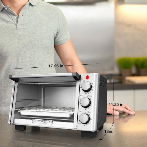  BLACK+DECKER 6-Slice Convection Countertop Toaster Oven, Stainless Steel/Black, TO2050S