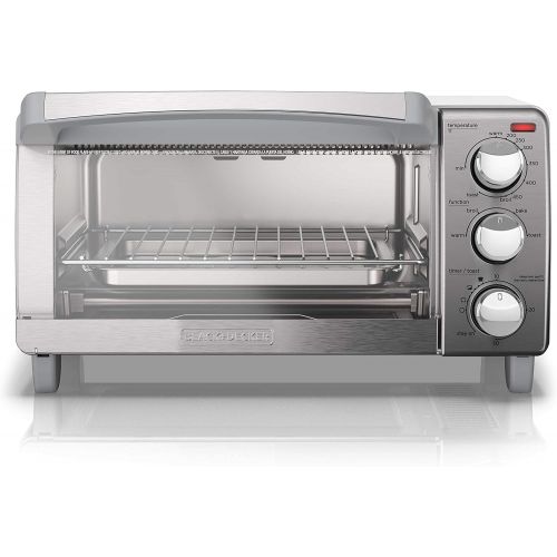  BLACK+DECKER 4-Slice Toaster Oven with Natural Convection, Stainless Steel, TO1760SS